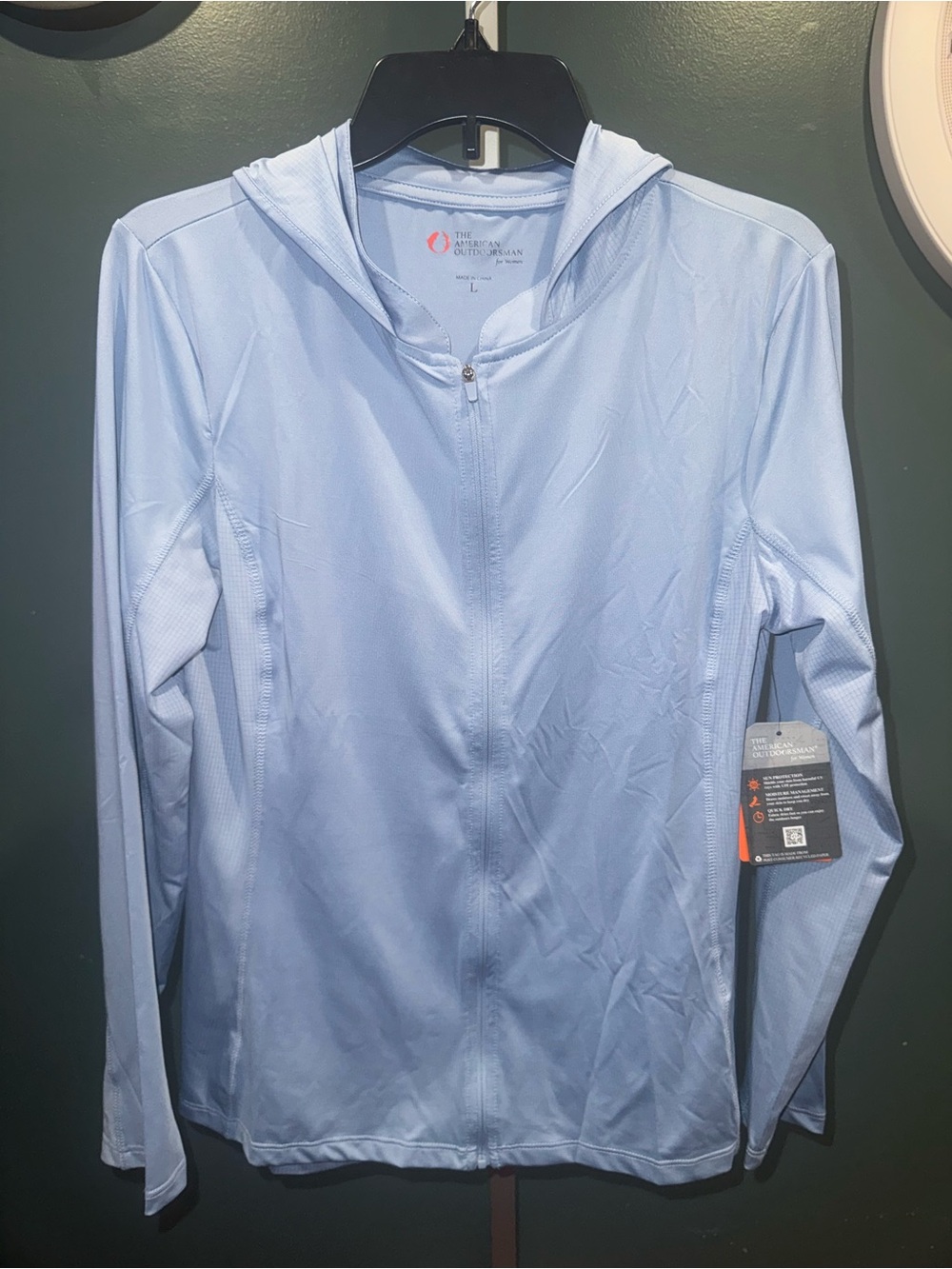 The American Outdoorsman  Light Blue Women's Hooded Zip Jacket